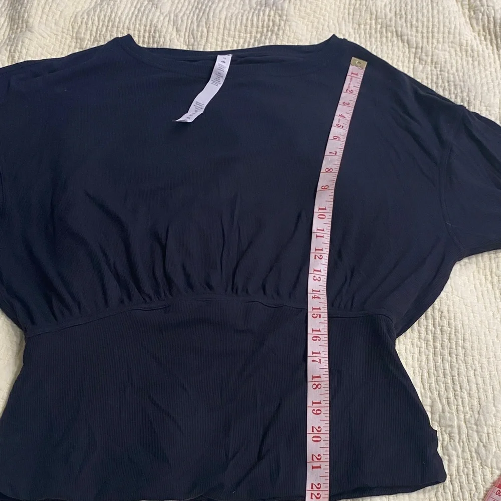 Lululemon Athletica Black Ribbed Modal Silk Blend Long Sleeve Shirt Size 10